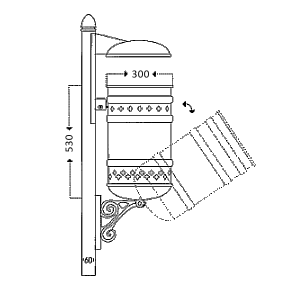Cestino Liberty Con Coperchio - disegno tecnico