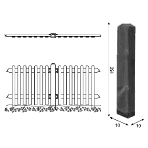 Staccionata Giardino In Plastica Riciclata - disegno tecnico